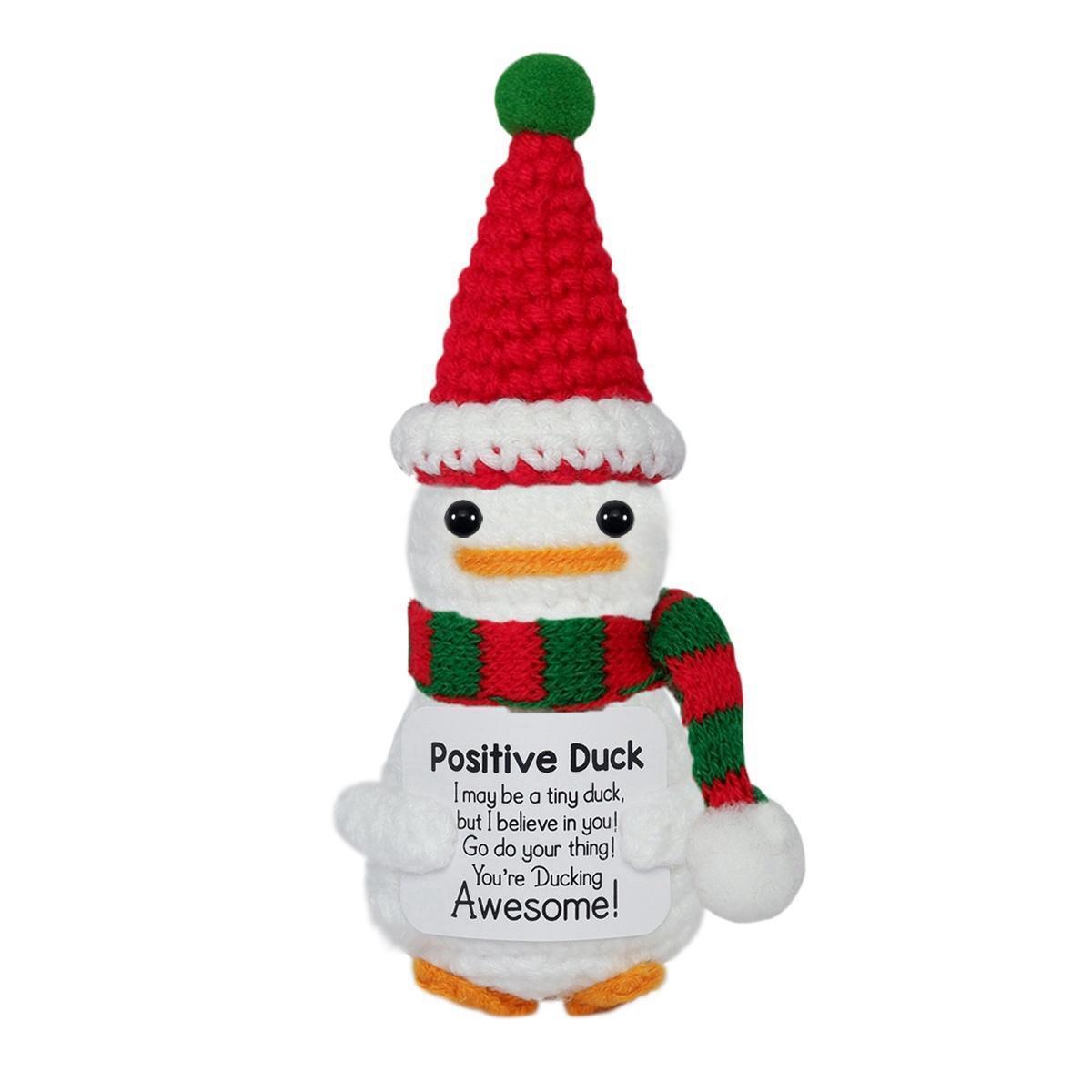 Cute Knitted Duck with Positive Card, Handmade Emotional Support Crochet Doll for Gift, DIY Knitting Supplies for Home Office Decor, Stuffed Animals, Cute Girly Gifts, Toy Plushies, Handmade Crochet Figure Cute Knitted Duck with Positive Card, Handmade Emotional Support Crochet Doll for Gift, DIY Knitting Supplies for Home Office Decor, Stuffed Animals, Cute Girly Gifts, Toy Plushies, Handmade Crochet Figure