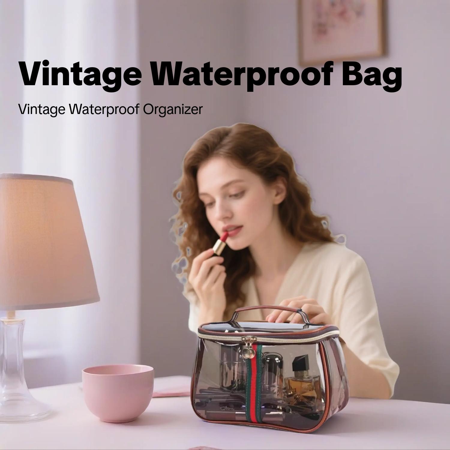 Waterproof Semi-Transparent Storage Bag, Transparent Vanity Bag, Clear Cosmetic Bag, Makeup Pouch, Wide Handle Design, Non-Slip, Fashion Luxury Gift, Suitable for Toiletries, Cosmetics, Towels, Makeup Organizer Pouch