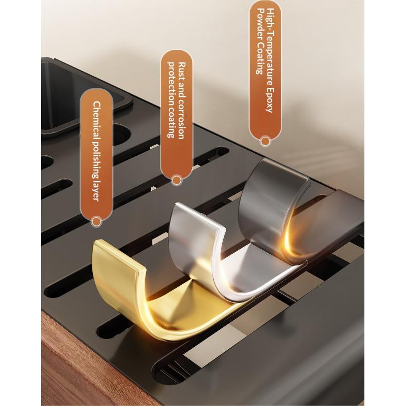 1pc New Vintage Chinese Style Wooden Knife Block - Countertop All-in-One Organizer for Knives, Cutting Boards & Chopsticks! Sturdy Solid Wood Holder, Space-Saving Design, Stylish Kitchen Storage Rack for Home Use