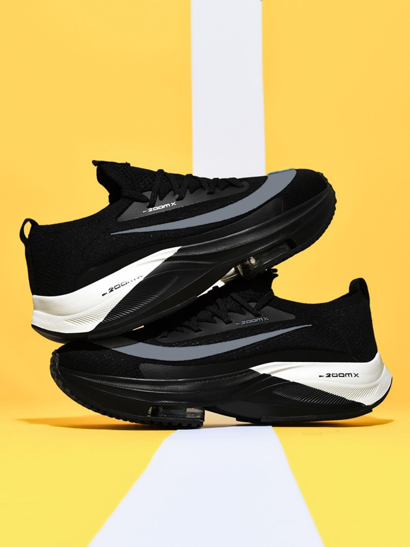 Men's Letter & Striped Print Lace Up, Casual Sporty Breathable Comfortable Running Shoes, Workout Sneakers, athletic running shoes, Non-slip Sneakers for Daily Wear