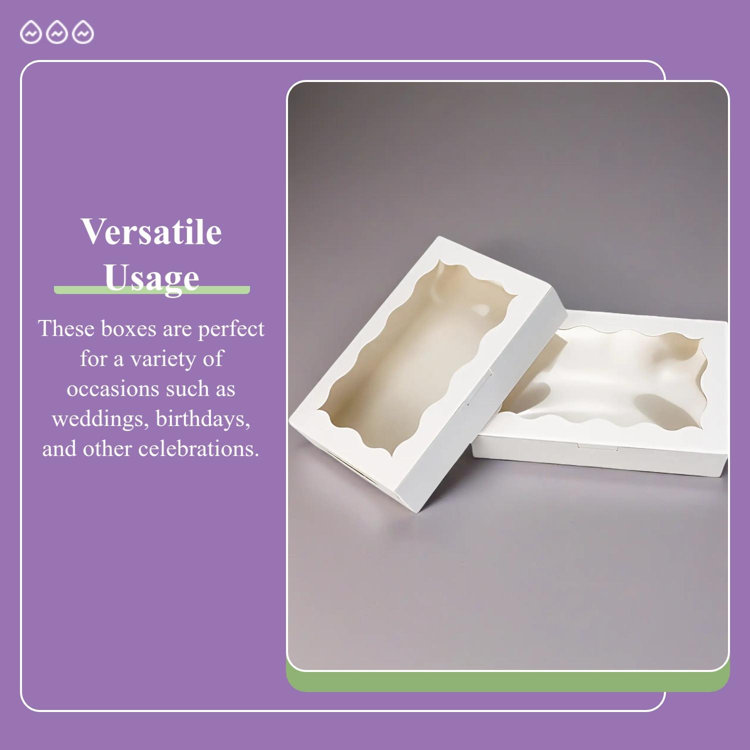 20-Pack Cookie & Cupcake Boxes, Baking Packaging, Candy Gift Box, Dessert Storage, Ideal for Weddings Birthdays, No Batteries Needed