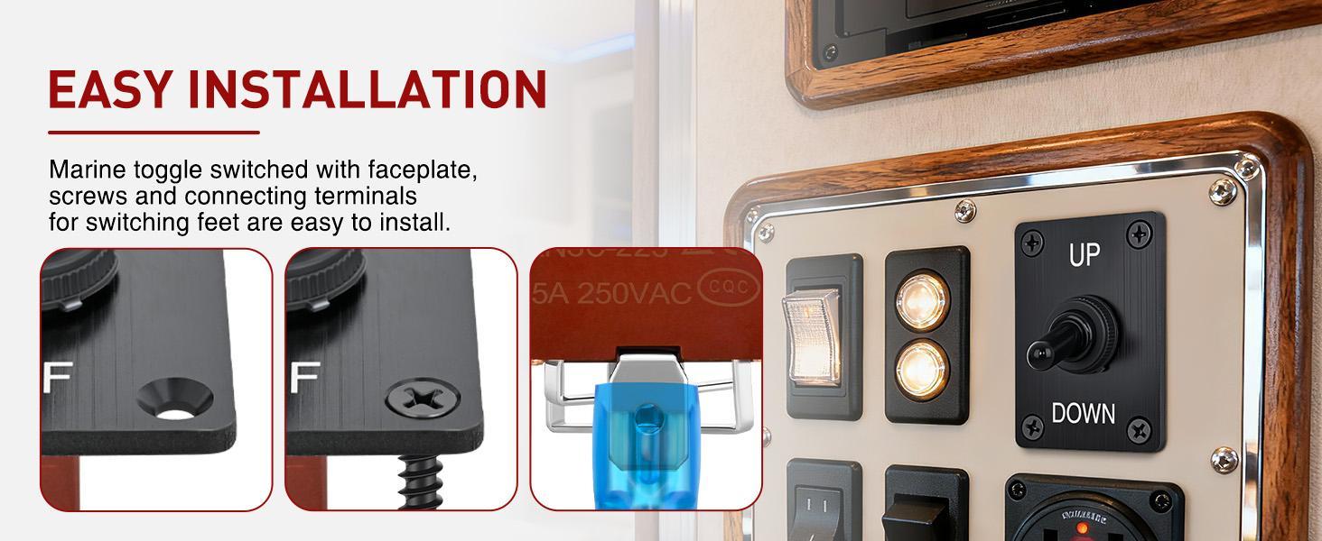 Nilight DPDT Momentary On-Off Battery Switch, Heavy-Duty Waterproof 4-Pin 3-Position (ON)-Off-(ON) 12V DC 30A with Up-Down Mounting Panel & Weatherproof Cap for Marine, Automotive
