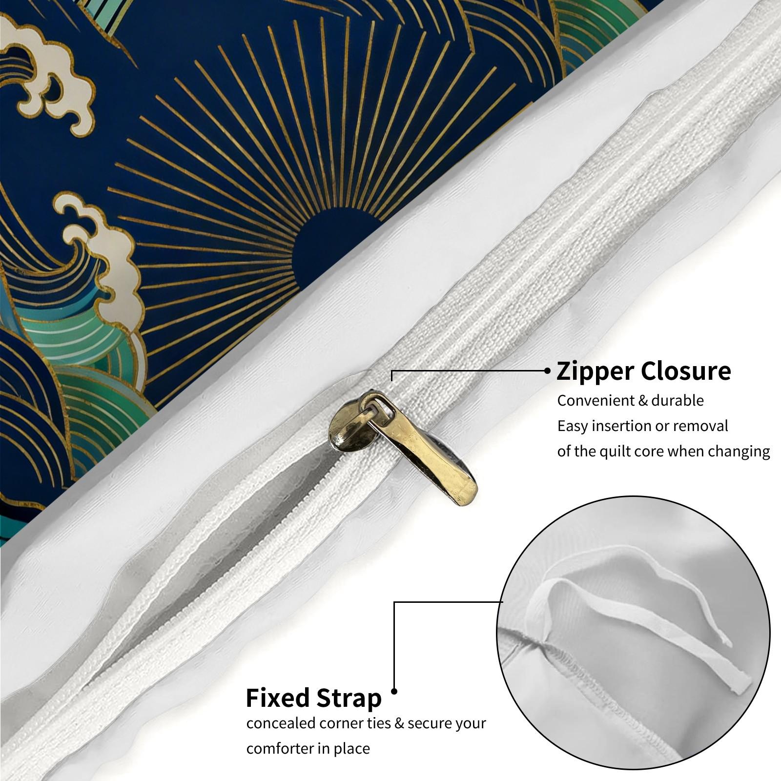 2/3 Piece Wave Sun Duvet Cover Set, HD Digital Printed Comforter Cover, Soft Breathable Bedding Set for Guest Room Bedroom Decor (No Insert)