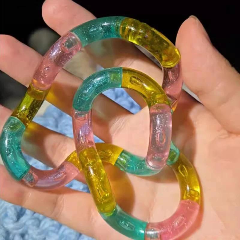 Deformable Rope Fidget Toy Deformation Rope Knot Pressure Stress Relief Toys Rrainbow Color Anti Stress Deformable Rope Best Toy