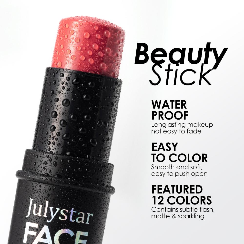 Julystar Multi-Functional Makeup Stick, Highlighter, Contour, Blush, Eyeshadow, Natural Blend, Moisturizing, Portable, Multiple Colors Available