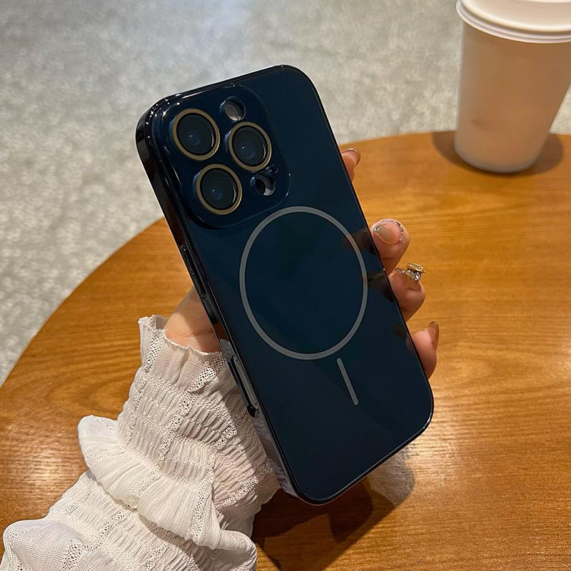 Compatible with iPhone 17 Pro Max/ 17 Pro/16/15/14/13/12 Pro Max Phone Case Magnetic phone case Electroplating protective cover phone case hlk04