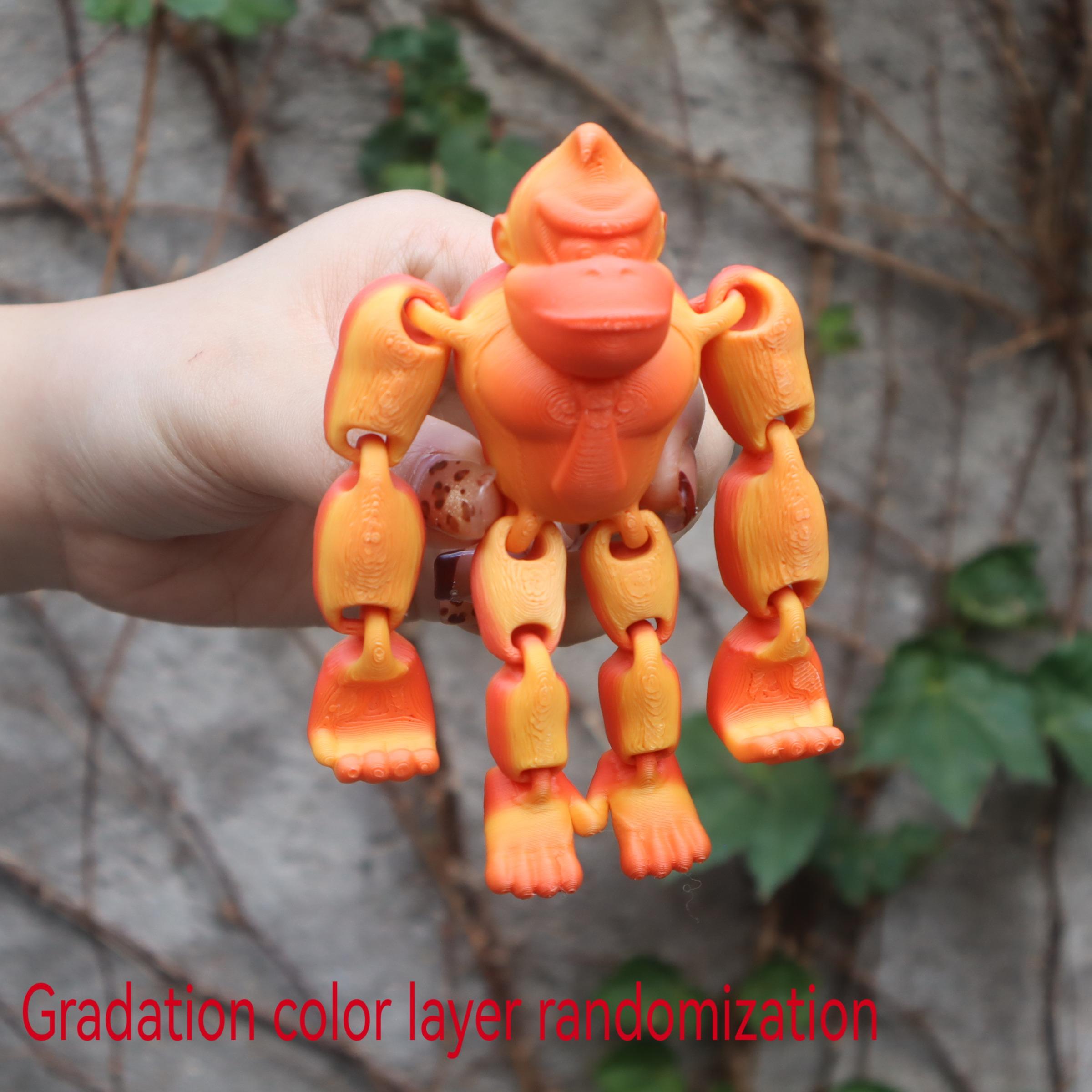 3D Printed Gorilla Figurine Game Dream Doll Set, Jointed, Hanging Door Decor, Home Office Use, Perfect for Birthday Parties, Collectible Figurines