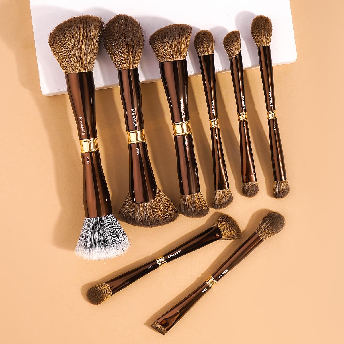 MAANGE Makeup Brush Gift Set with Mirror – 8/5/13 PCS Dual-Ended Brushes for Foundation, Powder, Blush & Concealer, Beginner-Friendly All-in-One Beauty Tools, Perfect for Gifting & Travel