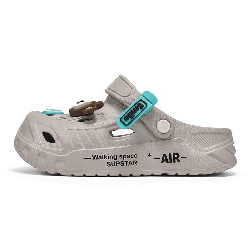 Thick Sole Height Boosting Bear Shoes, Hollow Out Design, Casual Eva Slippers, All Seasons, Less Than Ankle Height, Solid Pattern