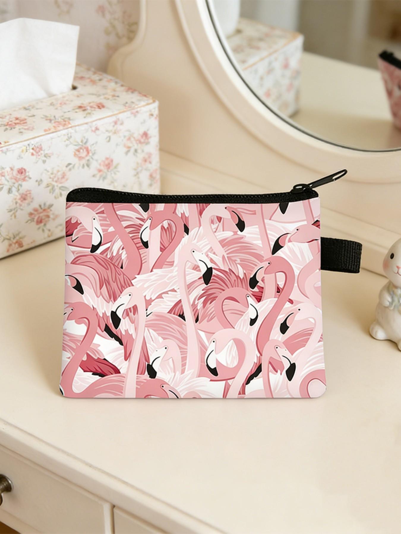 Women's Fashion Wallet with Flamingo Print, Portable Coin Purse for Daily Use, Perfect Gift for Friends, Casual Style, All Seasons