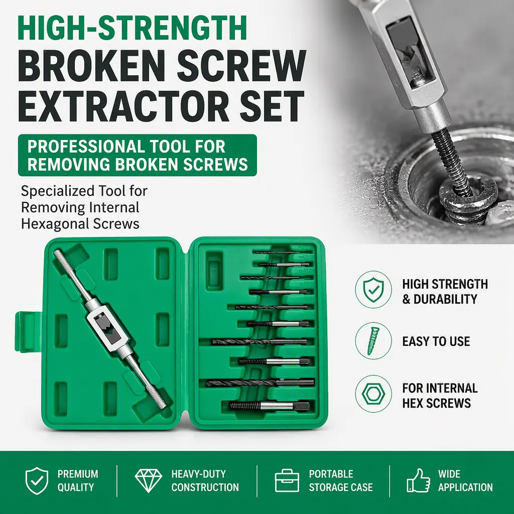 High-strength broken screw extractor, professional tool for removing broken screws, specialized tool for removing internal hexagonal screws