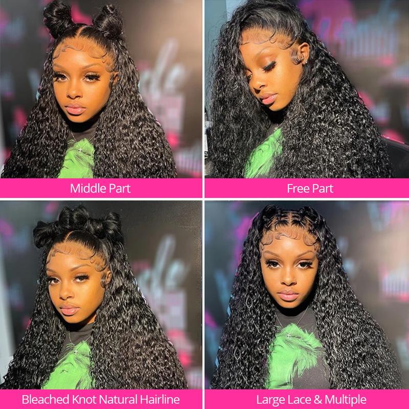 Bling Hair TikTokShopBlackFriday Water Wave Frontal Wig Transparent 13x4 13x6 Deep Wave HD Lace Frontal Human Hair Wigs Curly Human Hair Lace Frontal Wigs For Women