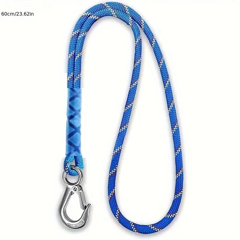 Nylon Rope with Metal Hooks, Secure Attachment, Wear-Resistant, Lightweight Design Hanging Rope for Swings, Hammocks, Patio Chairs, Garden, Camping, Versatile Use, Durable Outdoor Gear