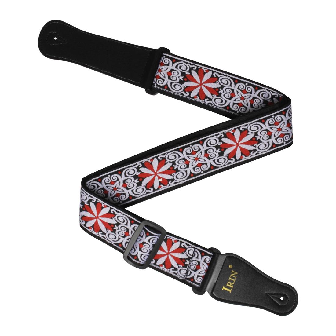 Embroidered Guitar Strap Vintage Ethnic Style Adjustable Backstrap for Acoustic Electric Bass Ukulele Guitar Accessories
