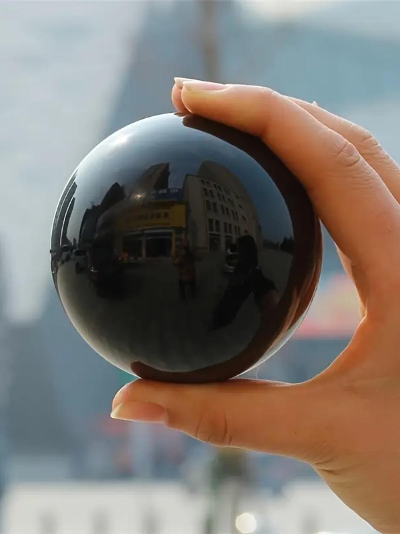 1pc Bohemian Style Obsidian & Quartz Crystal Ball - Healing&Meditation,Hand-Polished, Round Rock Crystal Ornament for Office Decor, Home Decor, Christmas, Birthday & Holiday Gifts, Office Decoration | Bohemian Style | Smooth Texture, Crystal Ball Decor