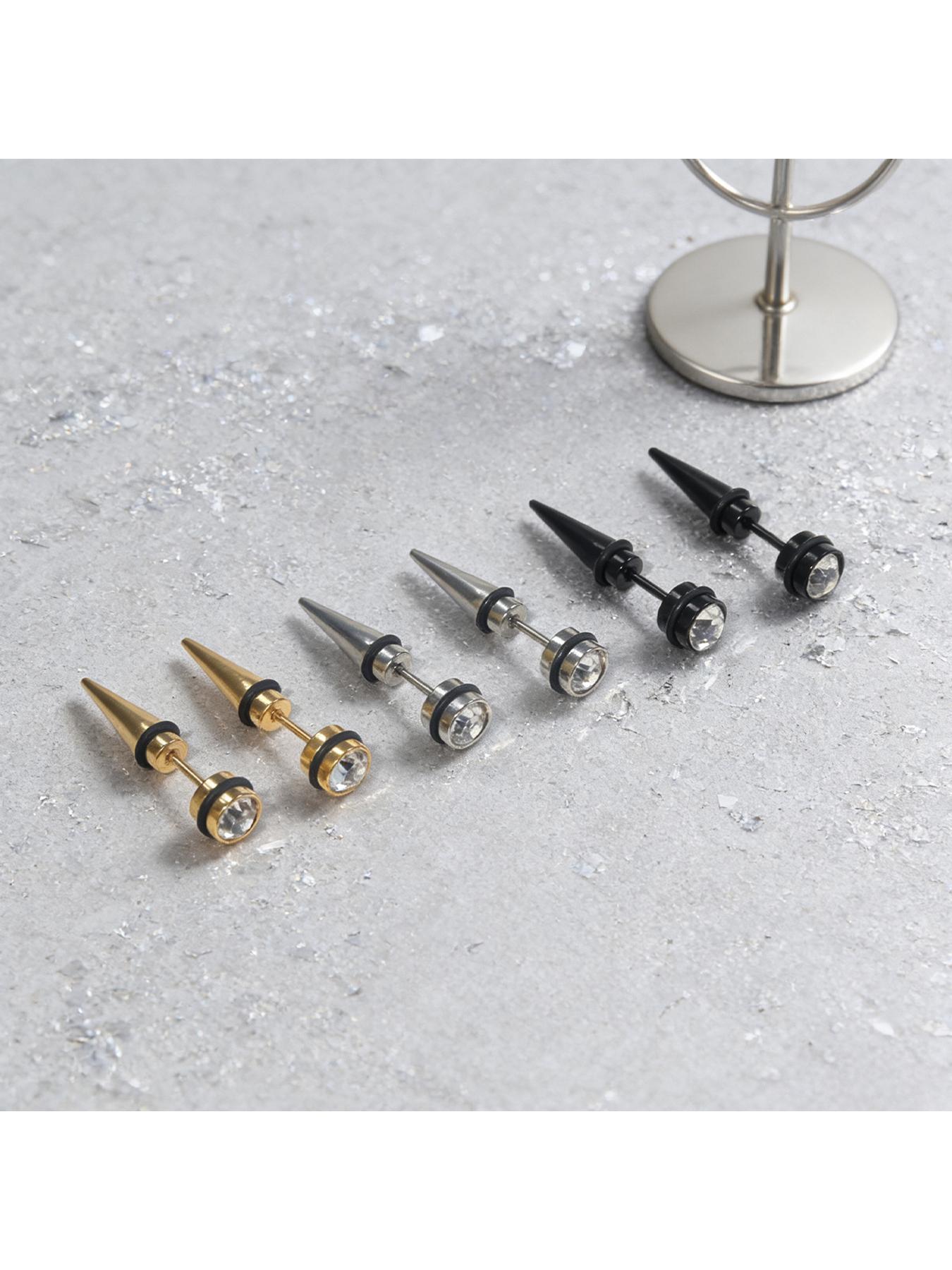 6 Pcs Stainless Steel Spike Earrings, Unisex Hip Hop Punk Style, Hypoallergenic, Suitable for Daily Wear, Street Fashion, Music Festivals, Parties