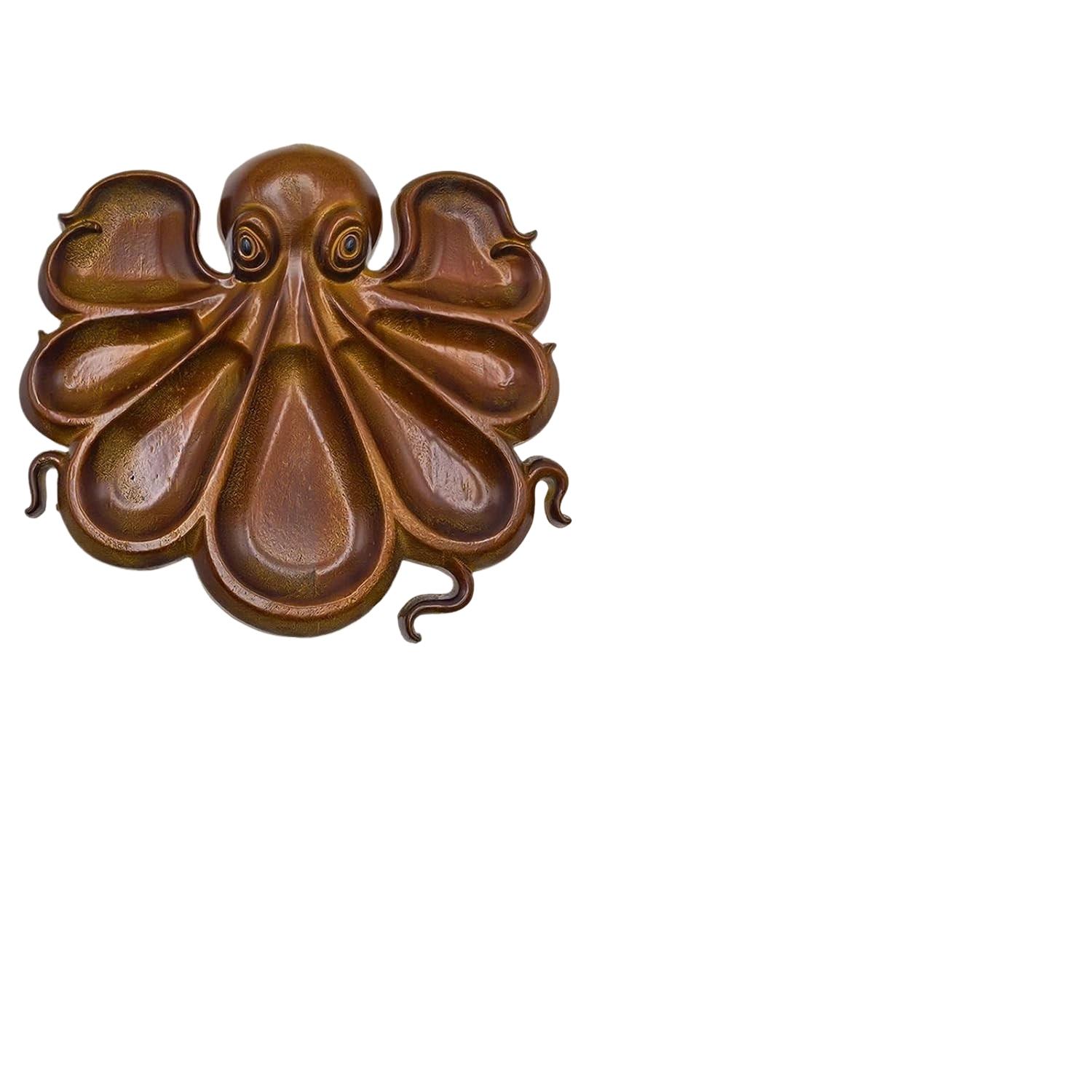 Octopus Wooden Serving Platter, Kraken Tentacle Design, Ocean Theme Tray for Cheese, Meat, Fruit, Bread & Snacks