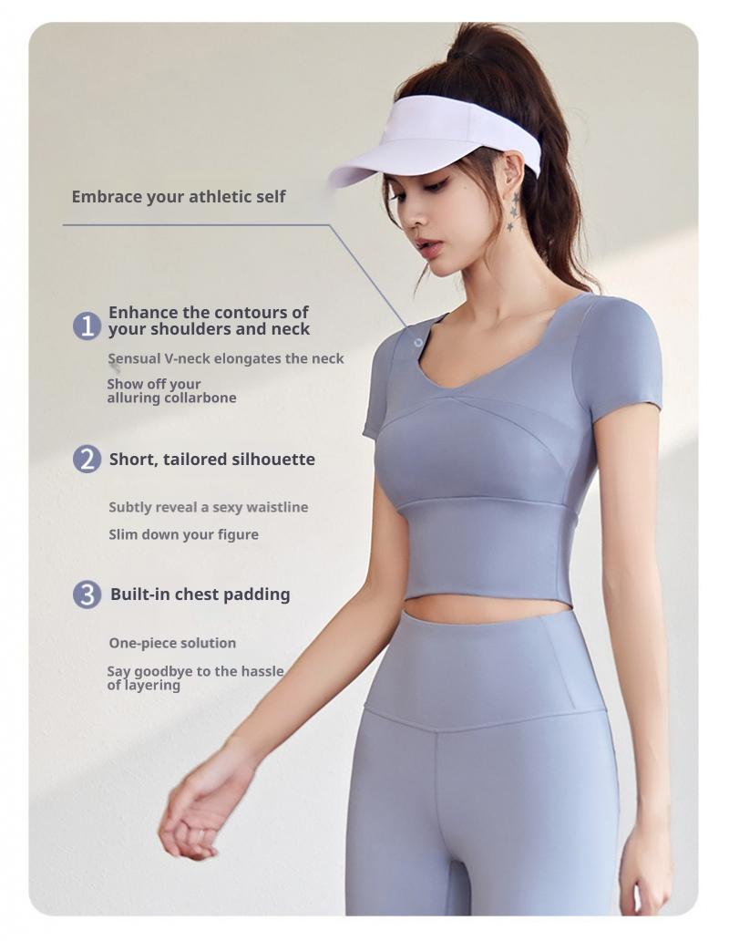 Women's Slim Fit Yoga Set, Summer Running Sports Suit with Chest Pad, Slimming Fitness Training Outfit