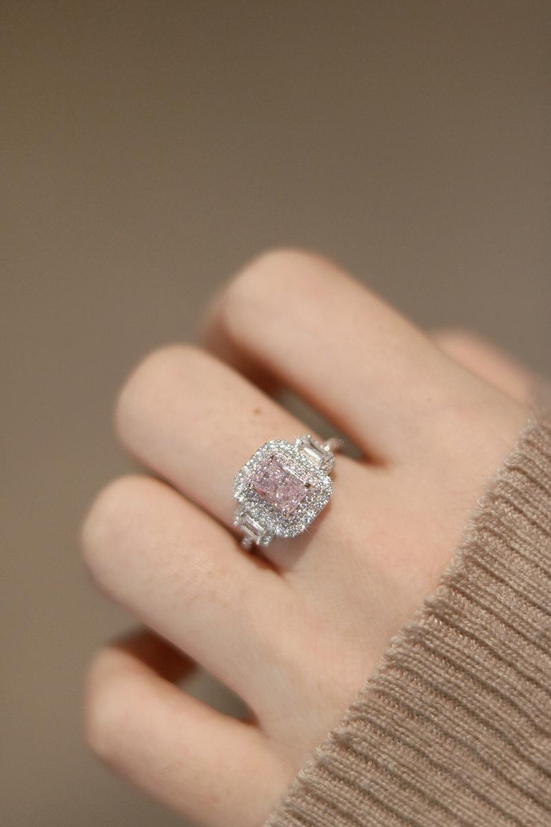 【#323 Princess Aurora】Double-halo 2Carat Synthetic Moissanite/CZ Ring in 925 Sterling Silver For Women