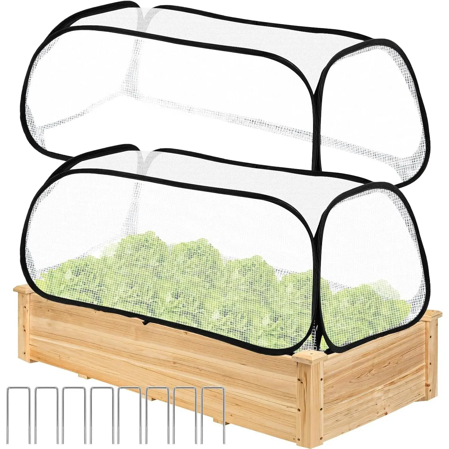2 Pack Garden Covers for Raised Beds, 45"X22"X16", Freeze Protection, Garden Row Plants Cover Accelerator, Greenhouse Cover, Raised Garden Beds, Protecting Seedlings, Fruits, Vegetable Rows