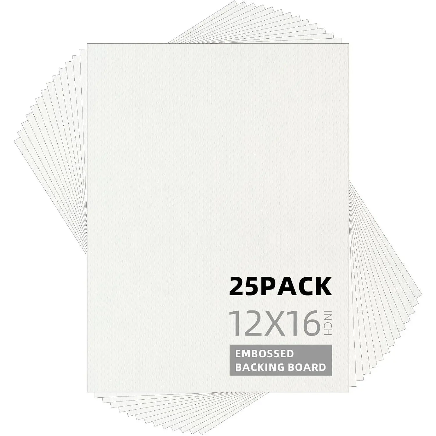 25 Pack Embossed Backing Boards, 12x16 Uncut White Mat Boards, Acid Free Backer Boards for Photos, Pictures, Prints, Frames, and Artwork
