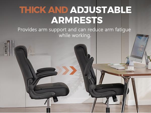 COMHOMA Leather Office Chair Ergonomic Computer Gaming Chair with Comfy Back Support, Executive Mid-Back,Small Gmaing Chair with Adjustable Armrests, for Short People Use, Rolling Swivel for Adults