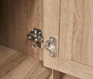 PieDle Furniture Rattan Crafted Storage Cabinet with Adjustable Dividers, Bohemian Style Buffet for Multiple House Areas like Kitchen, Hallway & Living Room