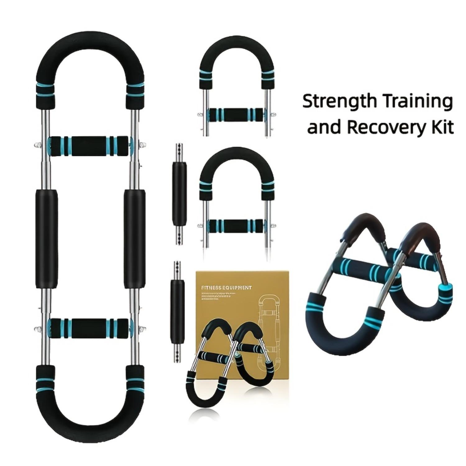 Adjustable Spring Resistance Chest Expander, Portable Upper Arm Strength Training Equipment, Home Gym Fitness Gear, Blue/, Ergonomic Grip