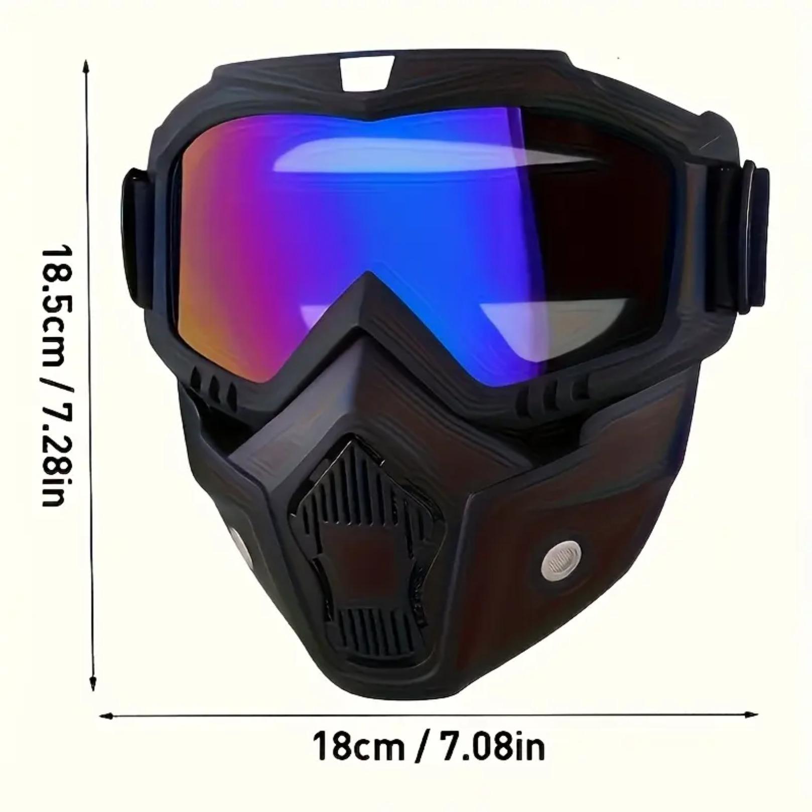Full Face Protective Goggles - Anti-Fog High-Definition Lenses, Detachable Adjustable Face Mask, Comfort Cushion Sponge Padding, Durable Plastic Build for Yard Work, Outdoor Manual Labor