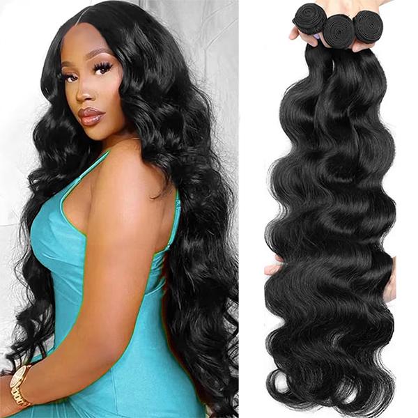 Uwigs Natural Color Straight/Body Wave Hair Bundles Quick Weave Extensions 1 3 4 Bundles 100g/piece TikTokShopBlackFriday