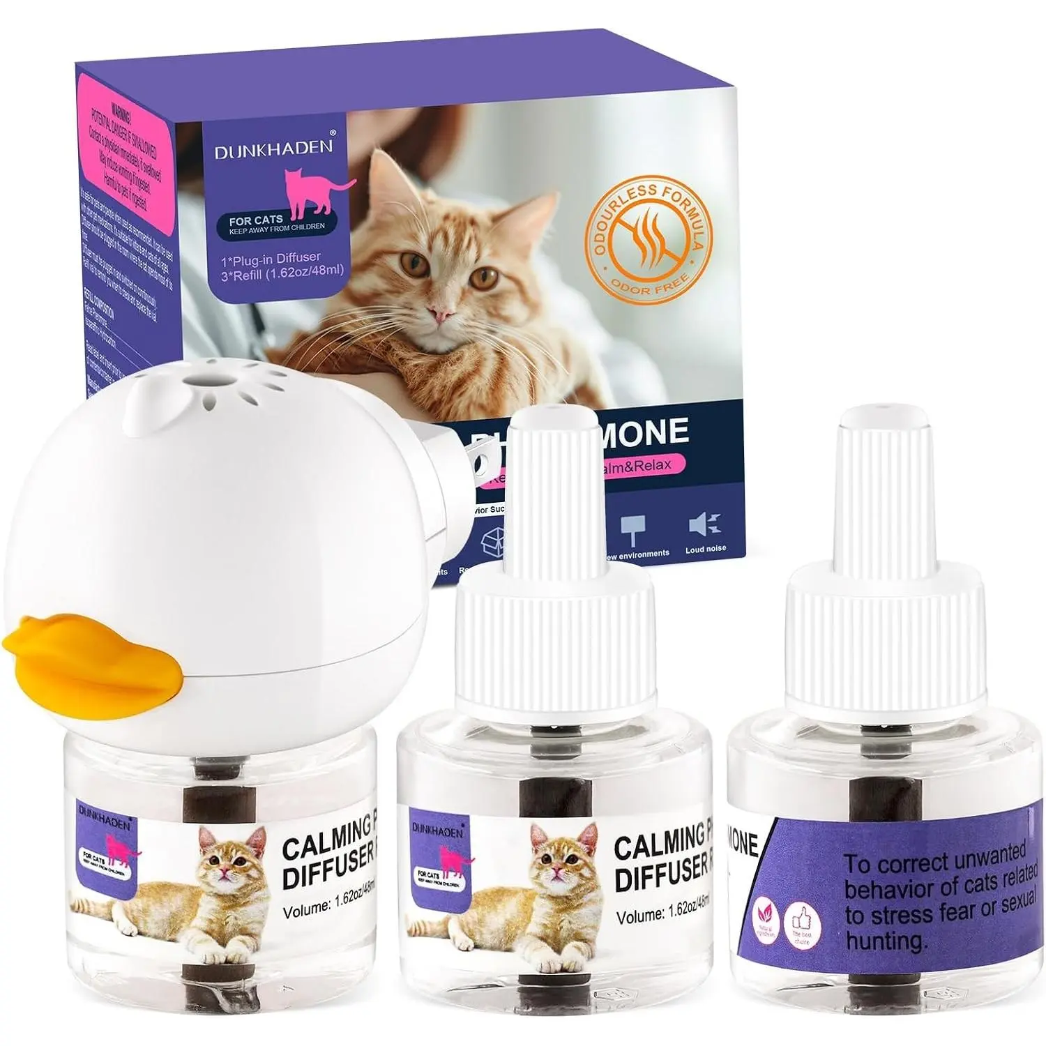 Cat Calming Pheromone Diffuser, 48 mL with 3 Refills for Home Use