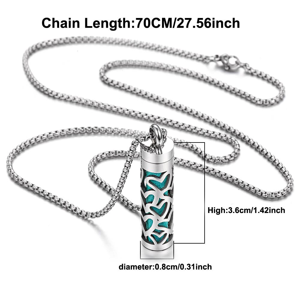 New Aromatherapy Essential Oil Diffuser Necklace - Stainless Steel Open Locket, Stainless Steel Jewelry, 70cm Chain, 1pc Perfume Pad, Everyday Wear Costume Jewelry Necklace