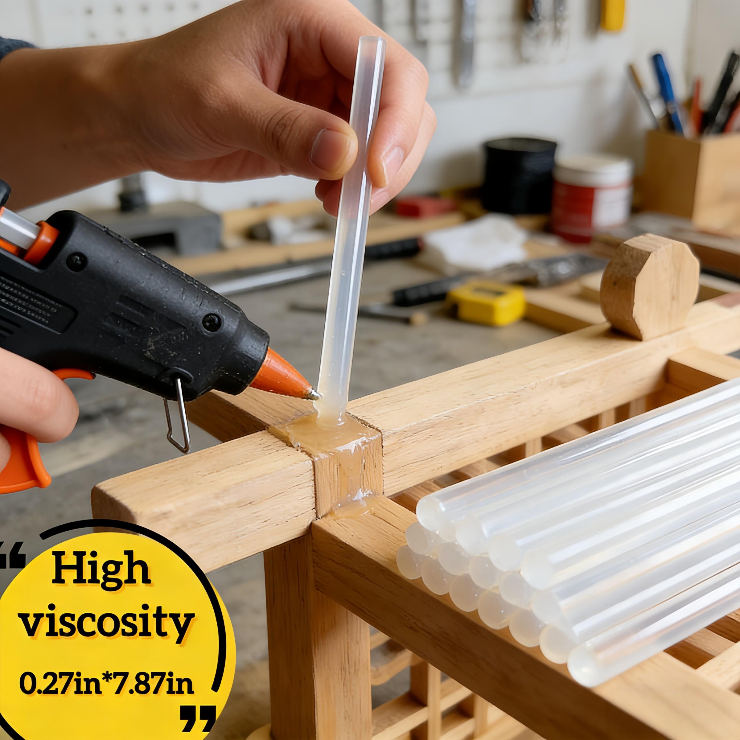 50pcs Super Sticky High Transparency Crystal Hot Melt Rods, 7mm X 200mm, Compatible with Most Hot Glue Guns, DIY Crafts, Repair Tools