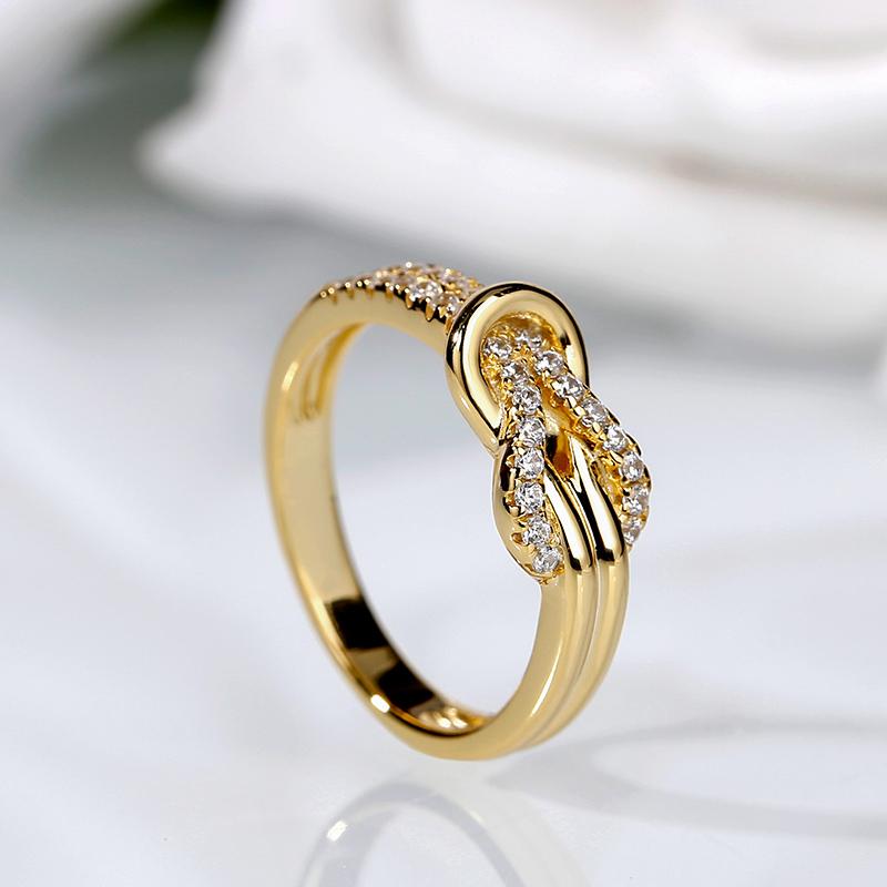 Jeulia Knot Design Sterling Silver Ring 925 Anniversary Birthday Daily Engagement Wedding Elegant Casual Rings for Her Women Girls with Jewelry Box wedding set