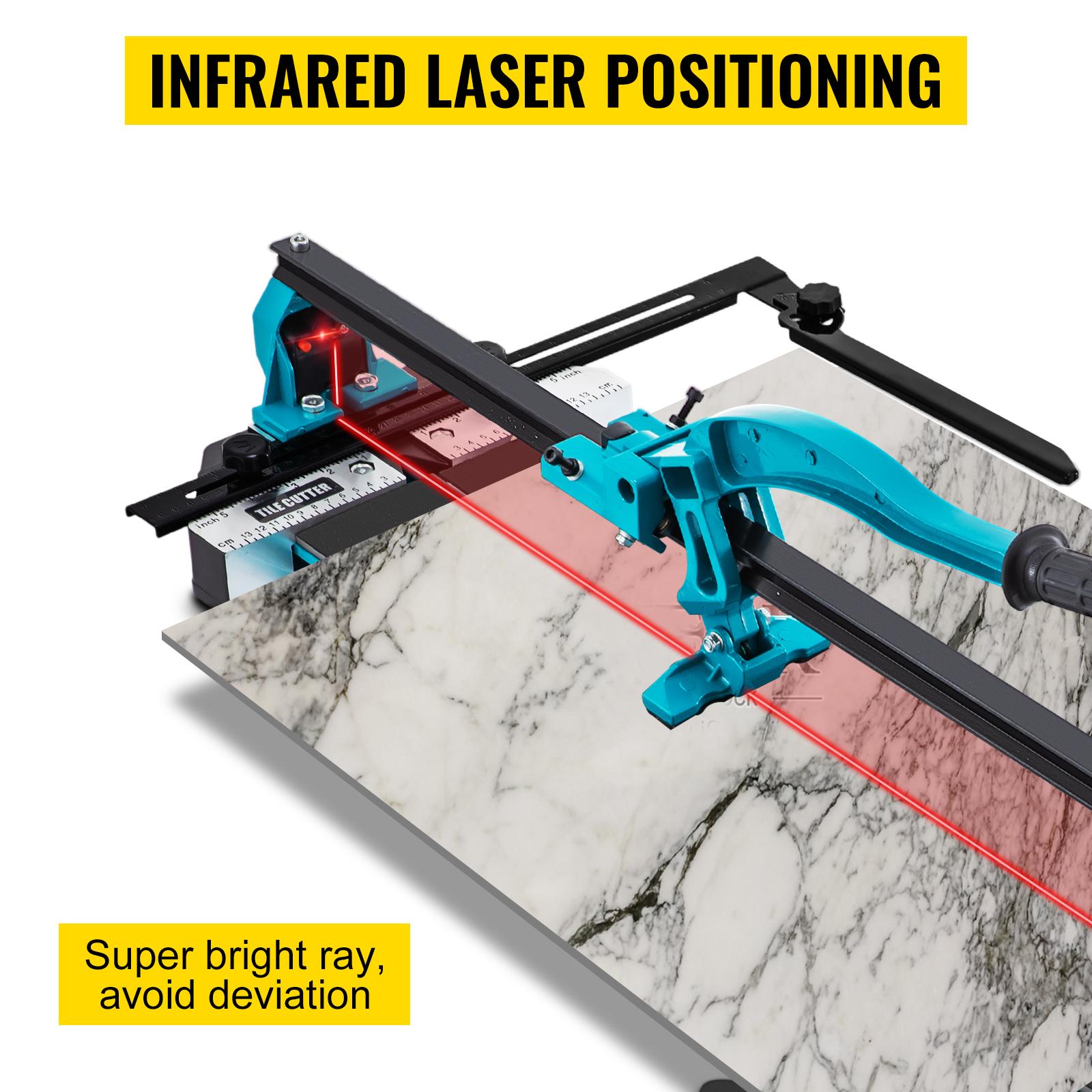 VEVOR Tile Cutter, 48 Inch Manual Tile Cutter, Tile Cutter Tools with Single Rail Double Brackets, 3/5 in Cap with Precise Laser Guide, Snap Tile Cutter for Precision Cutting Porcelain Tiles Industr