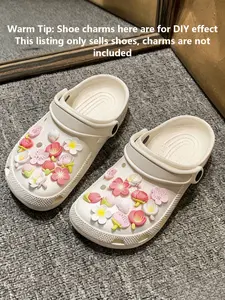 Classic Clogs, Trendy Solid Color Thick Platform Basic Style DIYable, Slip On Comfortable Waterproof Non-Slip Breathable EVA, Unisex for Outdoor Indoor Beach Bathroom