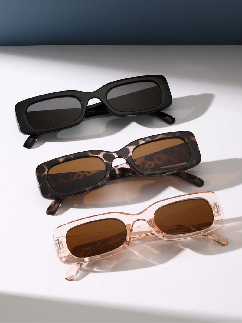 Women's Rectangular Vintage Multicolor, Perfect for Daily Wear, Driving, Fishing, Outdoor Leisure Activities, Trendy Styling Sunglasses