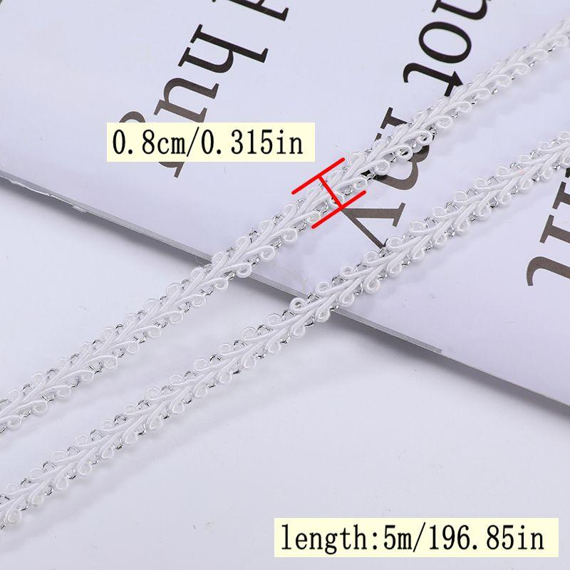 5meters/196.85in New Fashion Lingerie Lace Trim, Elegant Headwear Accessory, 0.8cm Spider Band with Floral Edge, Perfect for Dresses