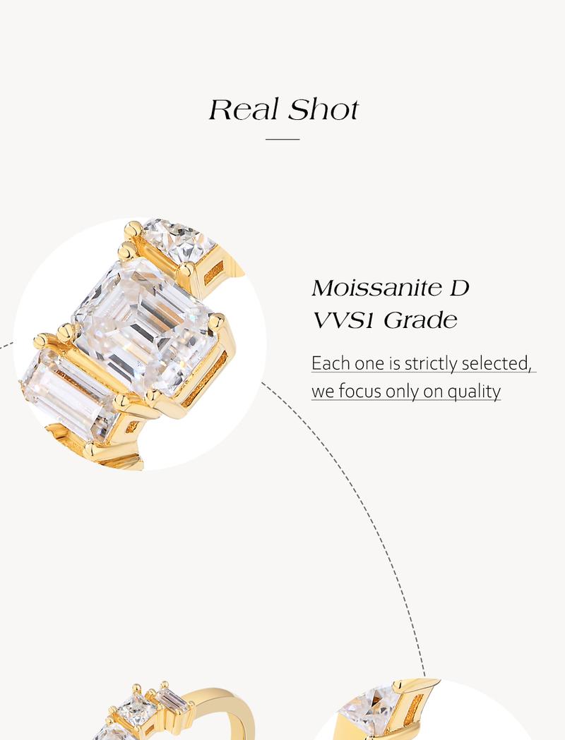 5*4mm Synthetic Moissanite Ring Simple Daily Wear Birthday Present Fine Jewelry R167