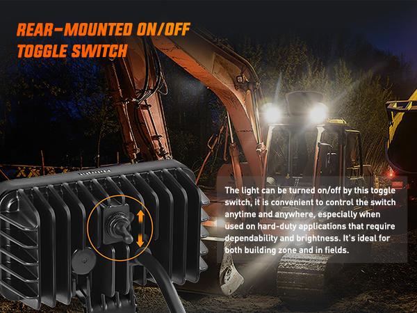 Nilight 4.4 Inch Square Utility LED Work Light W/Integrated Toggle Switch, 2PCS 36W 150° Flood Lamp for Offroad Heavy Equipment Vehicles Truck Tractor Golf Cart Boat ATV UTV dealsforyoudays