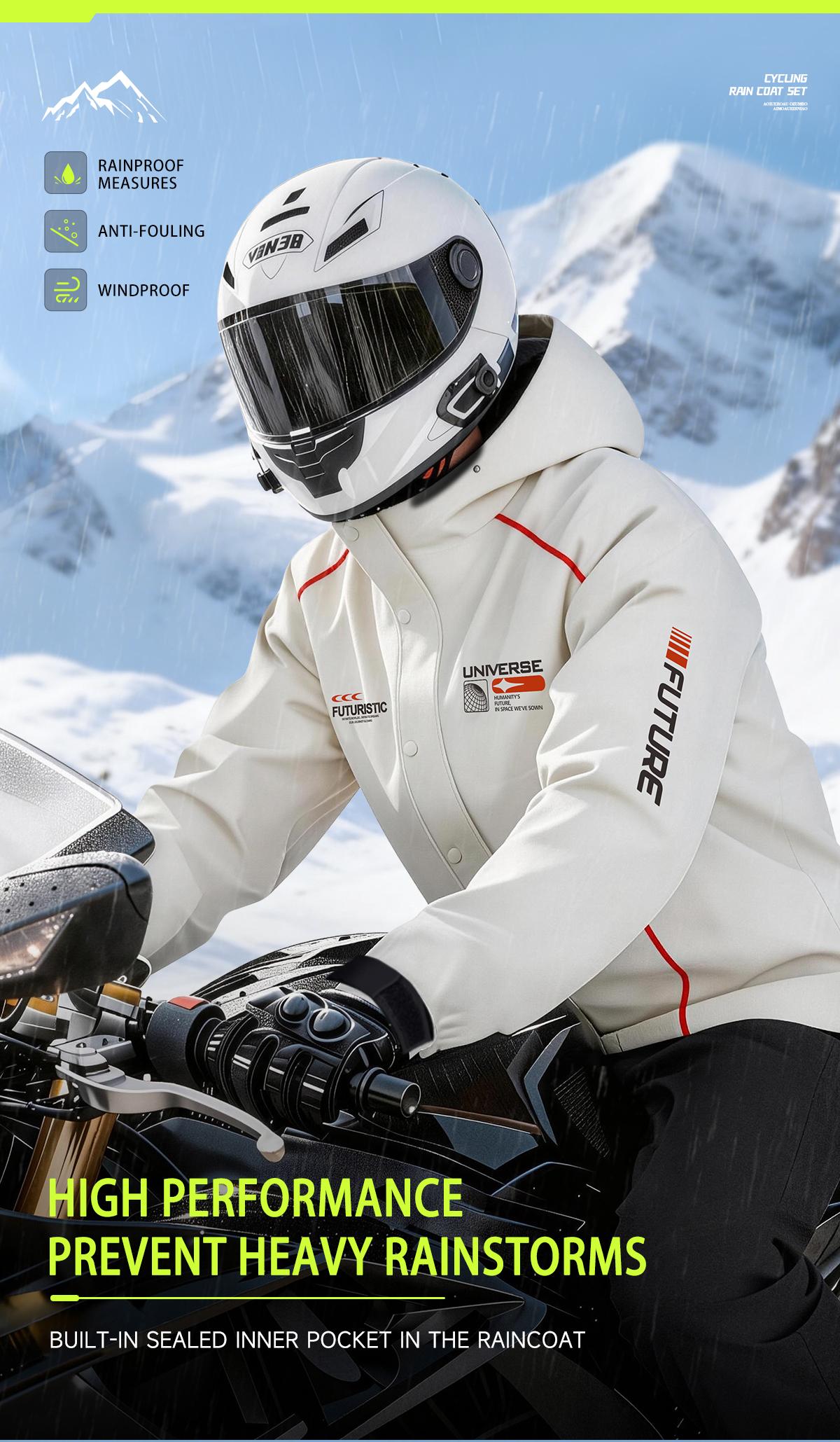 Outdoor Waterproof Raincoat Set, Hooded Jacket + Long Pants, Thick Durable Reusable, Workwear for Construction, Cycling, Cleaning