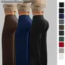 Women's High-Waist Wide-Leg Trousers, Fashion Polka Dot Design, Elastic Waist Yoga Pants, Casual Fitness Wear, All-Season Plain Design, Fashionable and Comfortable, Casual Comfy Trousers