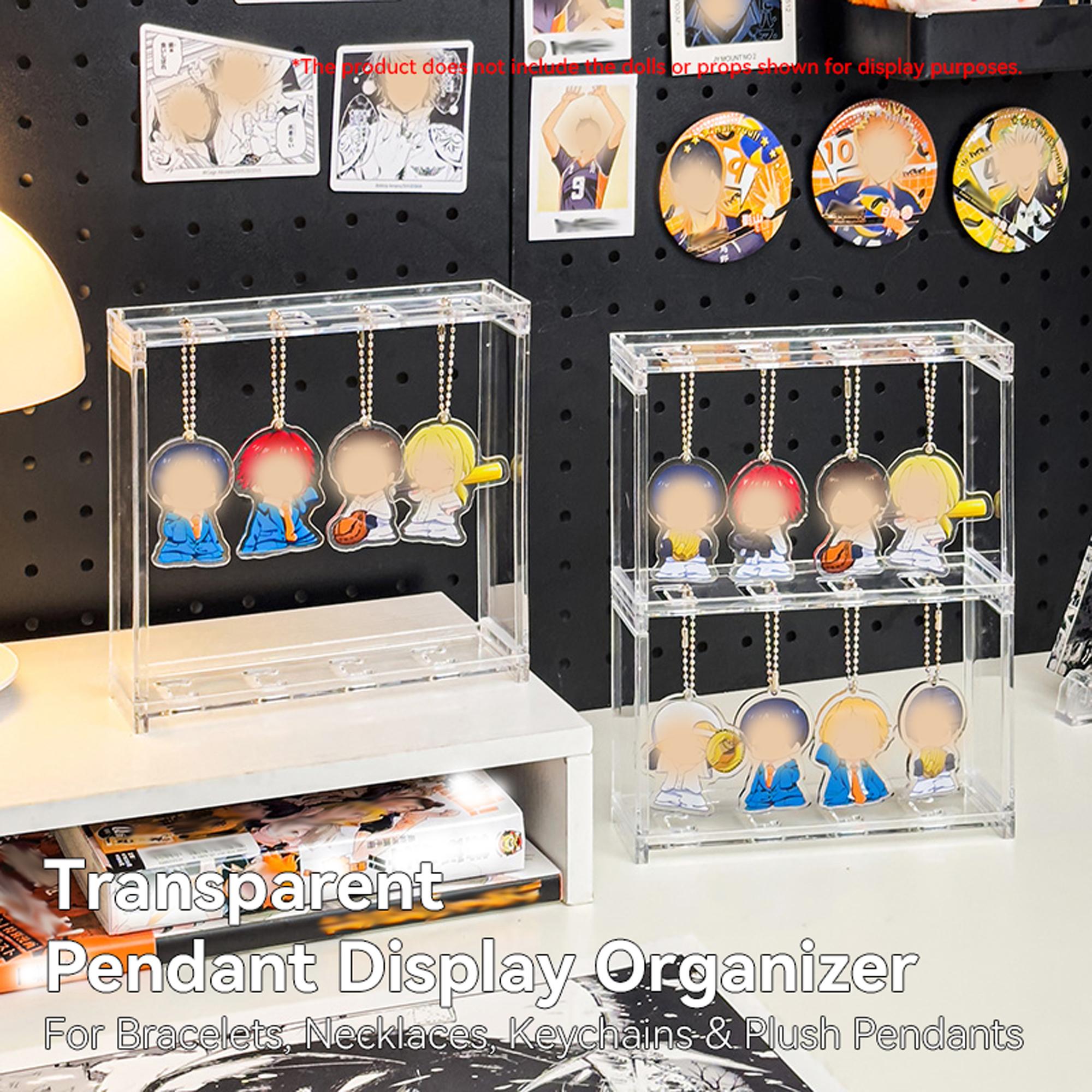 Transparent Hanging Display Rack for Bracelets, Necklaces, Keychains, Plush Hang Tags, Storage Organizer, Jewelry Holder, Acrylic Display Rack