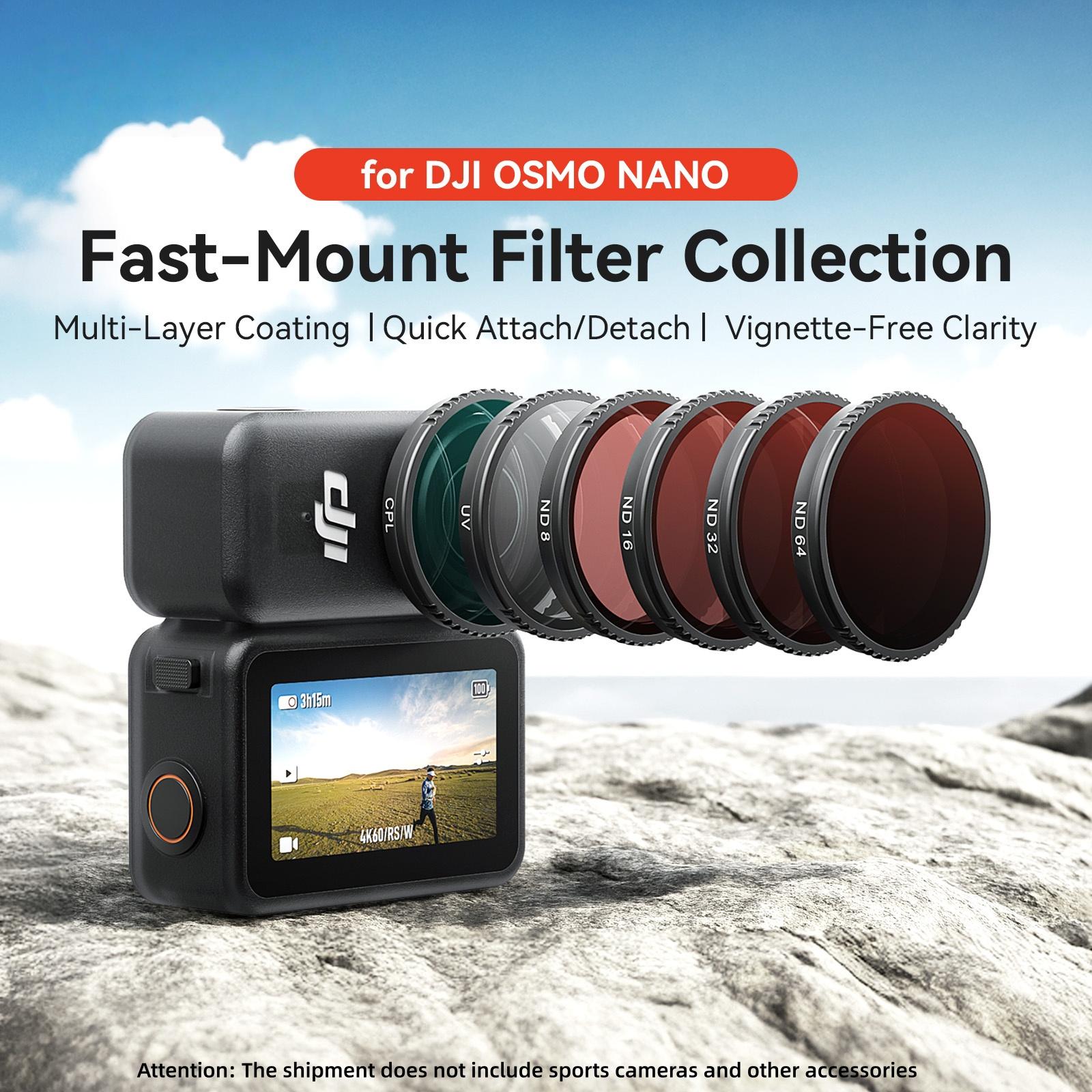 Dji Osmo Nano Quick-Release ND Filter Set, Protective Lens Kit for Dji Action Camera Accessories, Essential Gear for Sports Photography & Filming