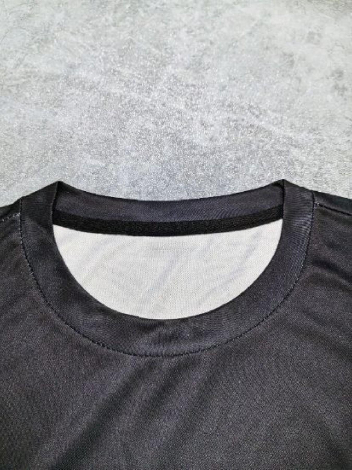 Men's Striped Colorblock Paris Letter Print Round Neck Short Sleeve T-Shirt and Zip Waist Shorts Set, Casual 2-Piece