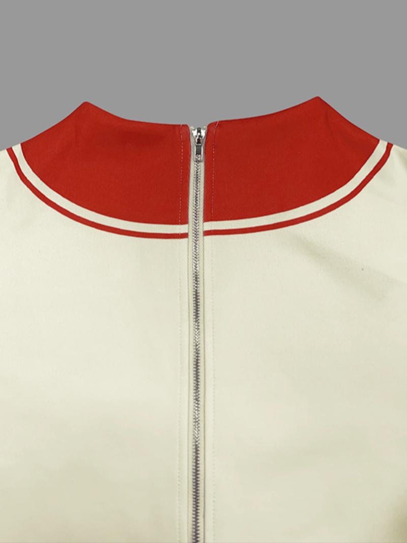 Women's Colorblock Print   Zip Up   Jacket, Casual Long Sleeve   Outerwear for Daily Wear, Ladies Clothes for All Seasons