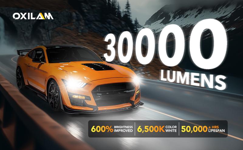 OXILAM 9005 HB3/9006 HB4/H11/H9/H8/9004/9007/9008 H13/9012/H4/H1 LED Bulbs,High/Low Beam Headlight Bulbs,Fog Lights Bulbs, 30000LM Super Bright 6500K Cool White with 120W High-Speed Cooling Fan,No Flicker,IP68,Plug and Play OXILAM 9005 HB3/9006 HB4/H11/H9/H8/9004/9007/9008 H13/9012/H4/H1 LED Bulbs,High/Low Beam Headlight Bulbs,Fog Lights Bulbs, 30000LM Super Bright 6500K Cool White with 120W High-Speed Cooling Fan,No Flicker,IP68,Plug and Play