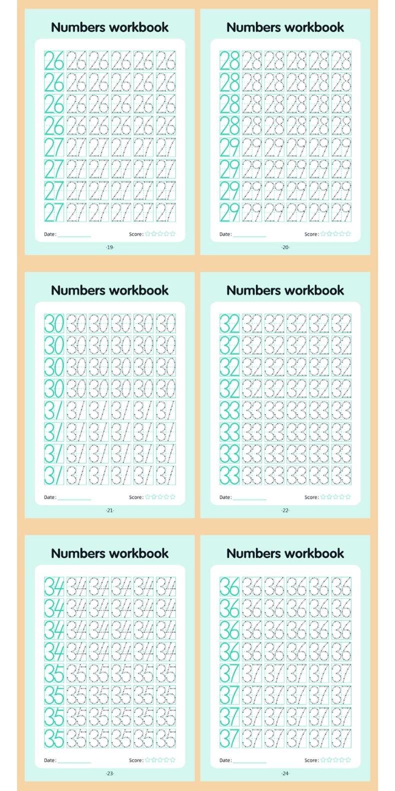 48-Page Children'S Writing Practice, Number 0-100 Practice Book And Tracing Book, Kindergarten Pen Control Practice Book, Home And School Learning Workbook, Learning Materials, Tracing Preschool Books, Visual Learning Tools