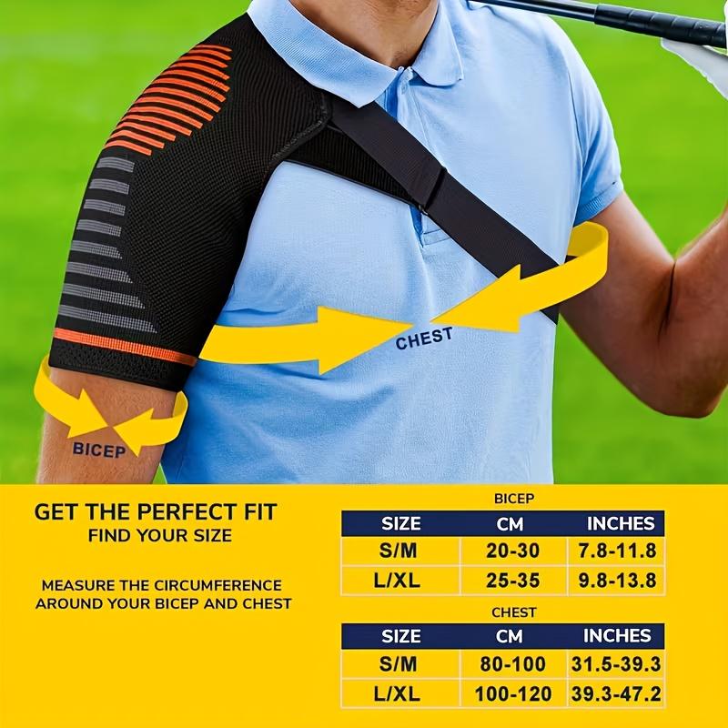 An adjustable shoulder pad, designed specifically for compression support, comfort, and protection of the shoulder. It is an ideal protective gear for adult sports and fitness