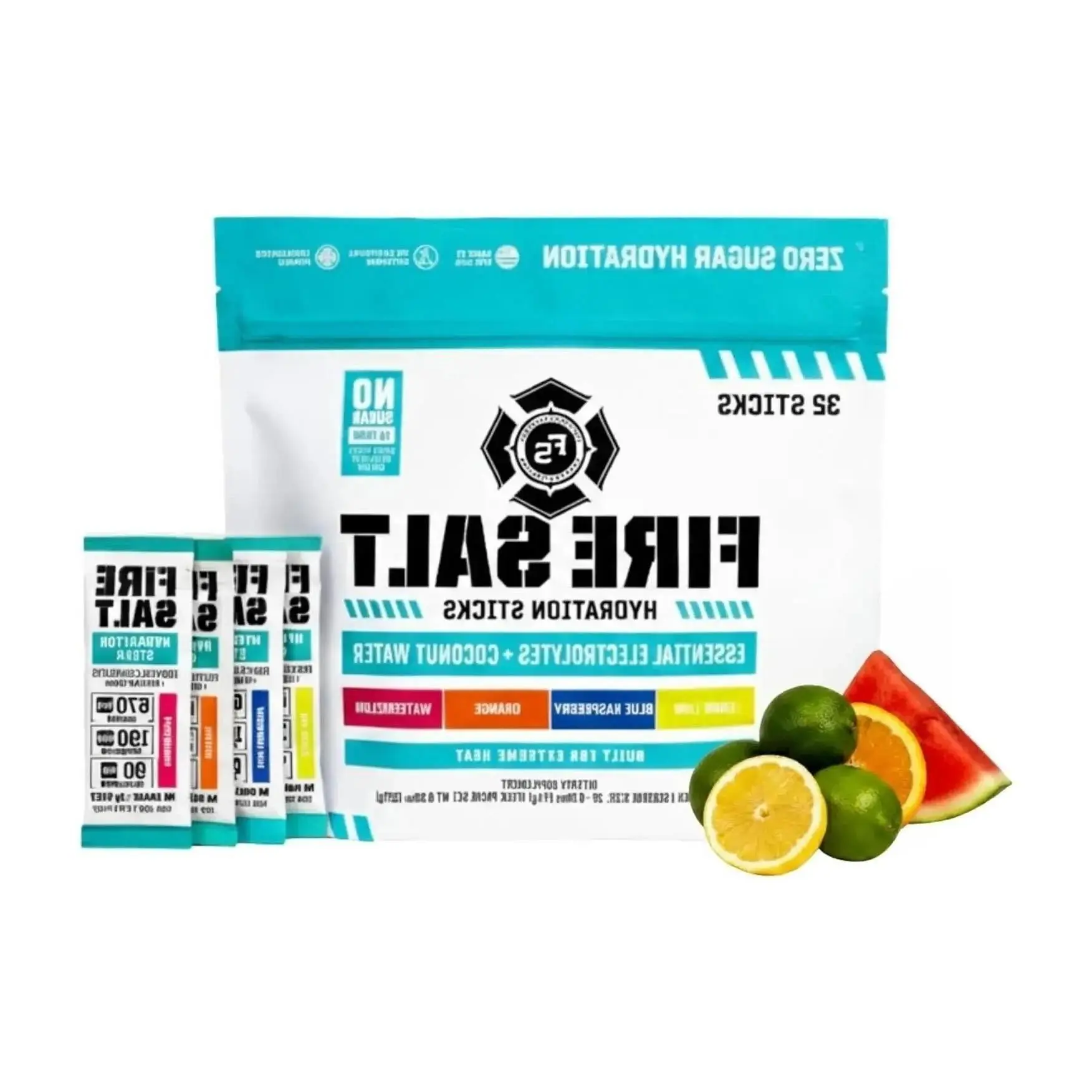 PremiumFire Salt Hydration Sticks with Electrolytes & Organic Coconut Water, Magnesium & Mediterranean Sea Salt, Zero Sugar, Single Serve On the Go Packs, Variety Pack, 32 CountPremium